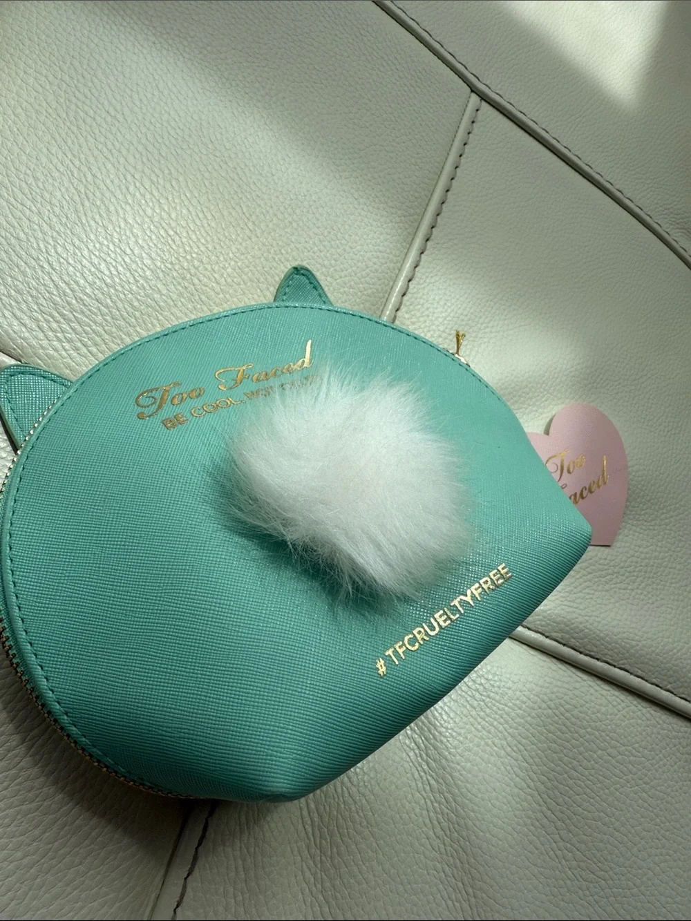 Too Faced Teal Cool‎ Not Cruel Bunny Makeup Bag
